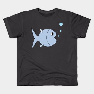 Blue fish doodle drawing Kids T-Shirt